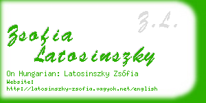 zsofia latosinszky business card
